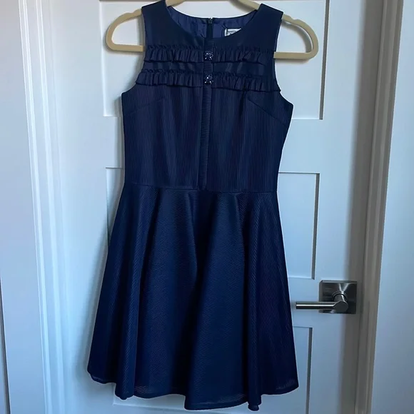 david charles blue dress DAVID CHARLES GIRLS WHITE & BLUE EMBROIDERED TULLE DRESS 4 YEARS